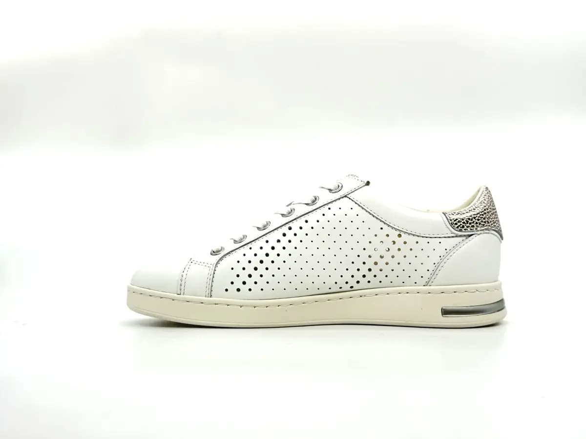 Geox Jaysen sneaker donna bianche traforate pelle suola traspirante - 4