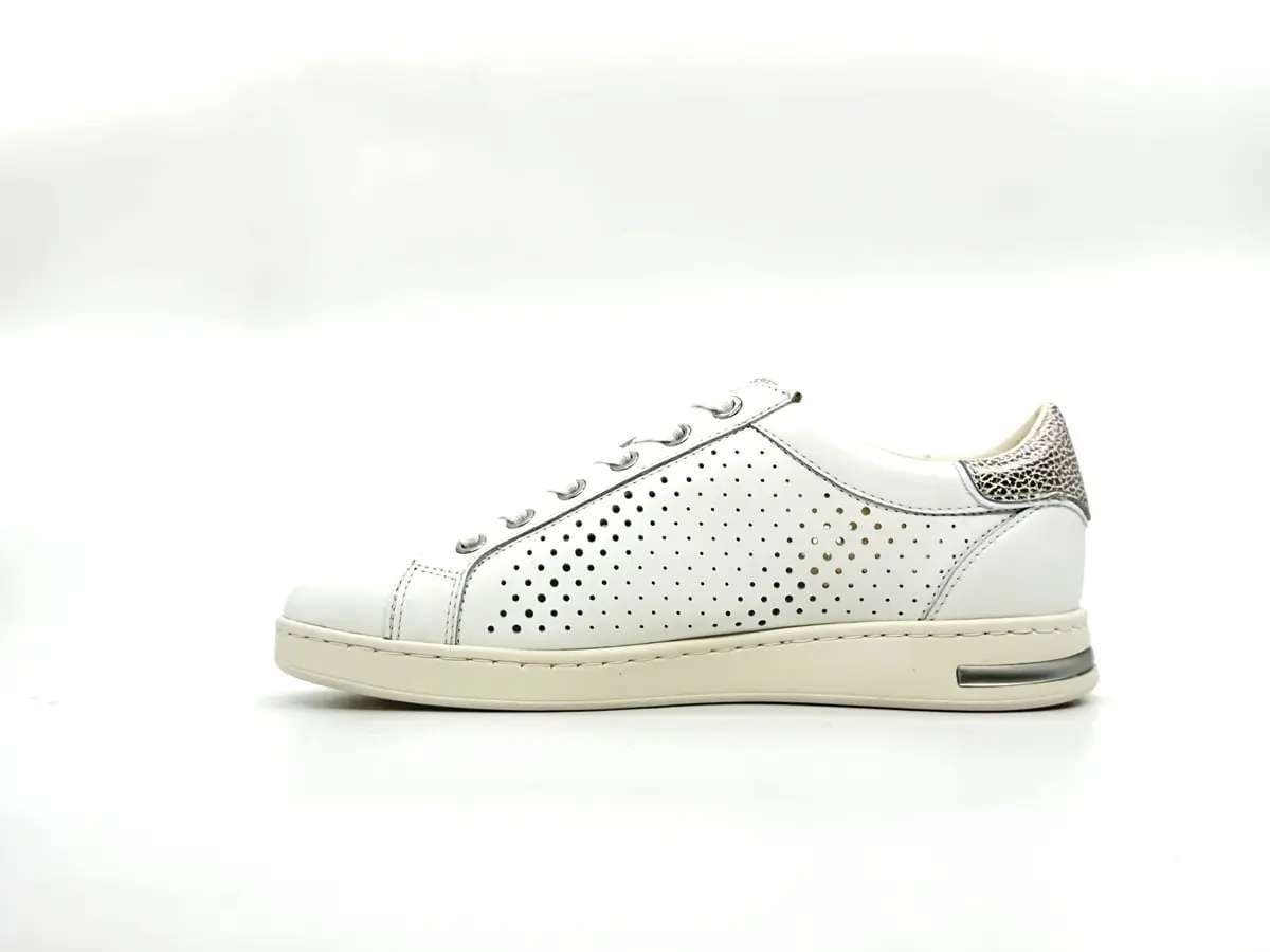 Geox Jaysen sneaker donna bianche traforate pelle suola traspirante - 4