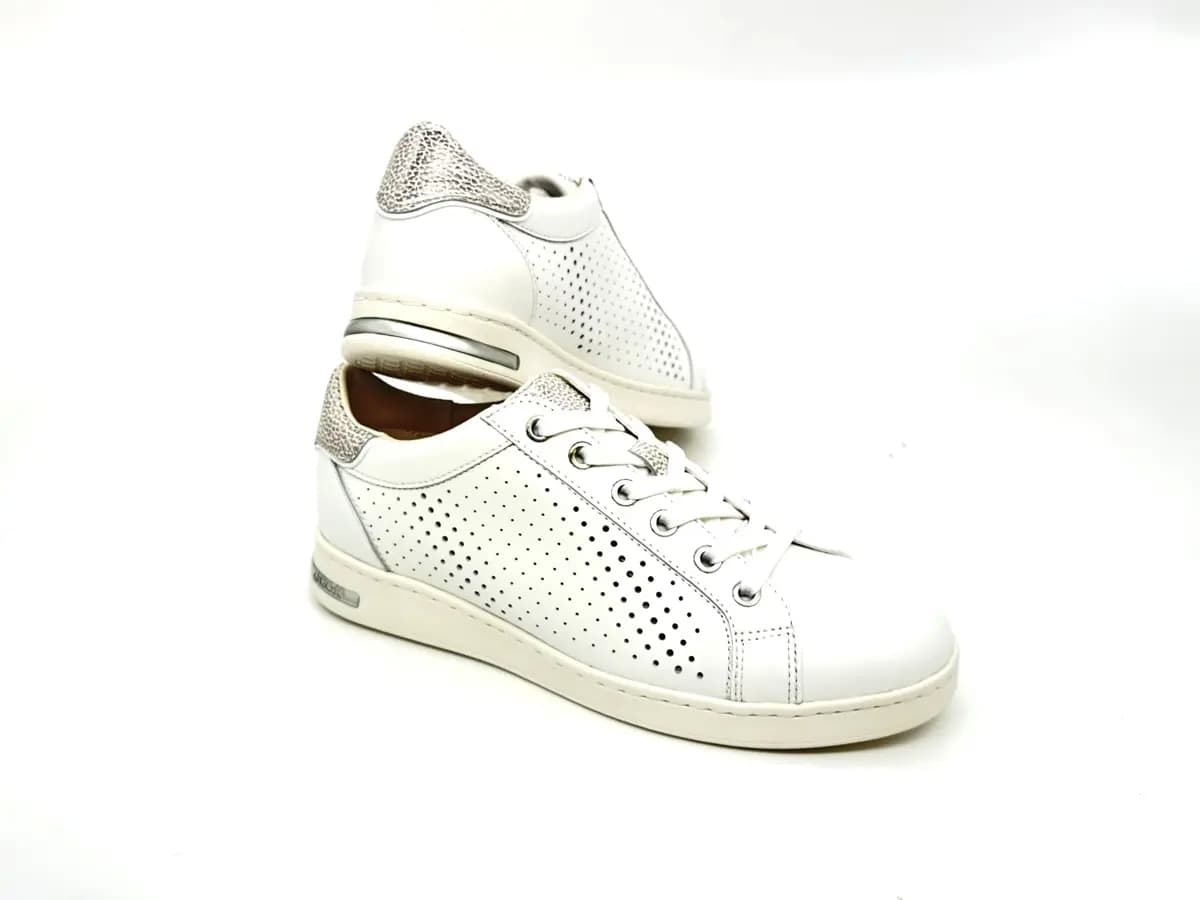 Geox Jaysen sneaker donna bianche traforate pelle suola traspirante - 5
