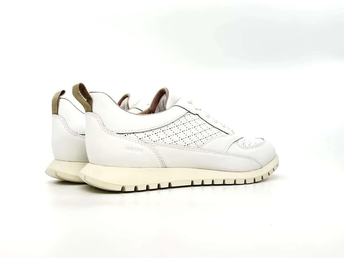 Geox Sukie sneaker donna bianche pelle traforata suola traspirante - 2