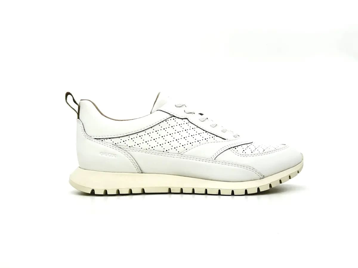Geox Sukie sneaker donna bianche pelle traforata suola traspirante - 3