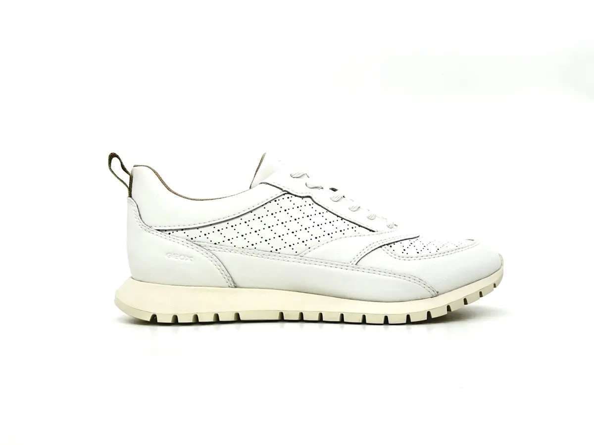 Geox Sukie sneaker donna bianche pelle traforata suola traspirante - 3