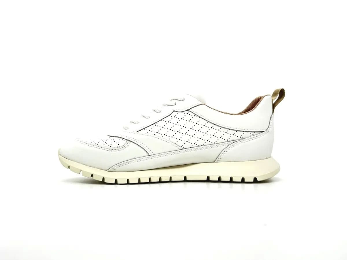 Geox Sukie sneaker donna bianche pelle traforata suola traspirante - 4