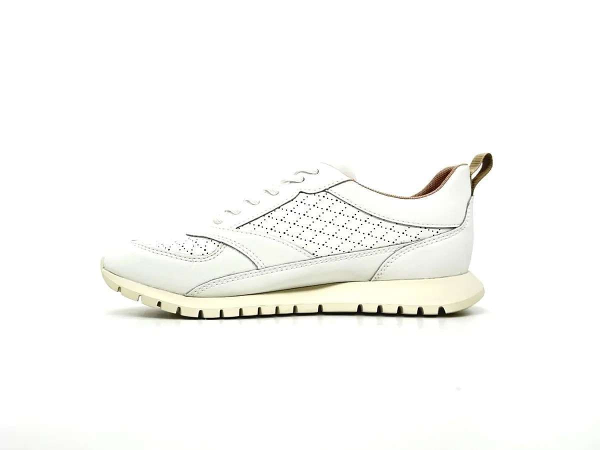 Geox Sukie sneaker donna bianche pelle traforata suola traspirante - 4