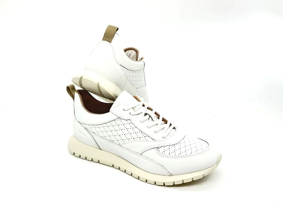 Geox Sukie sneaker donna bianche pelle traforata suola traspirante - 5