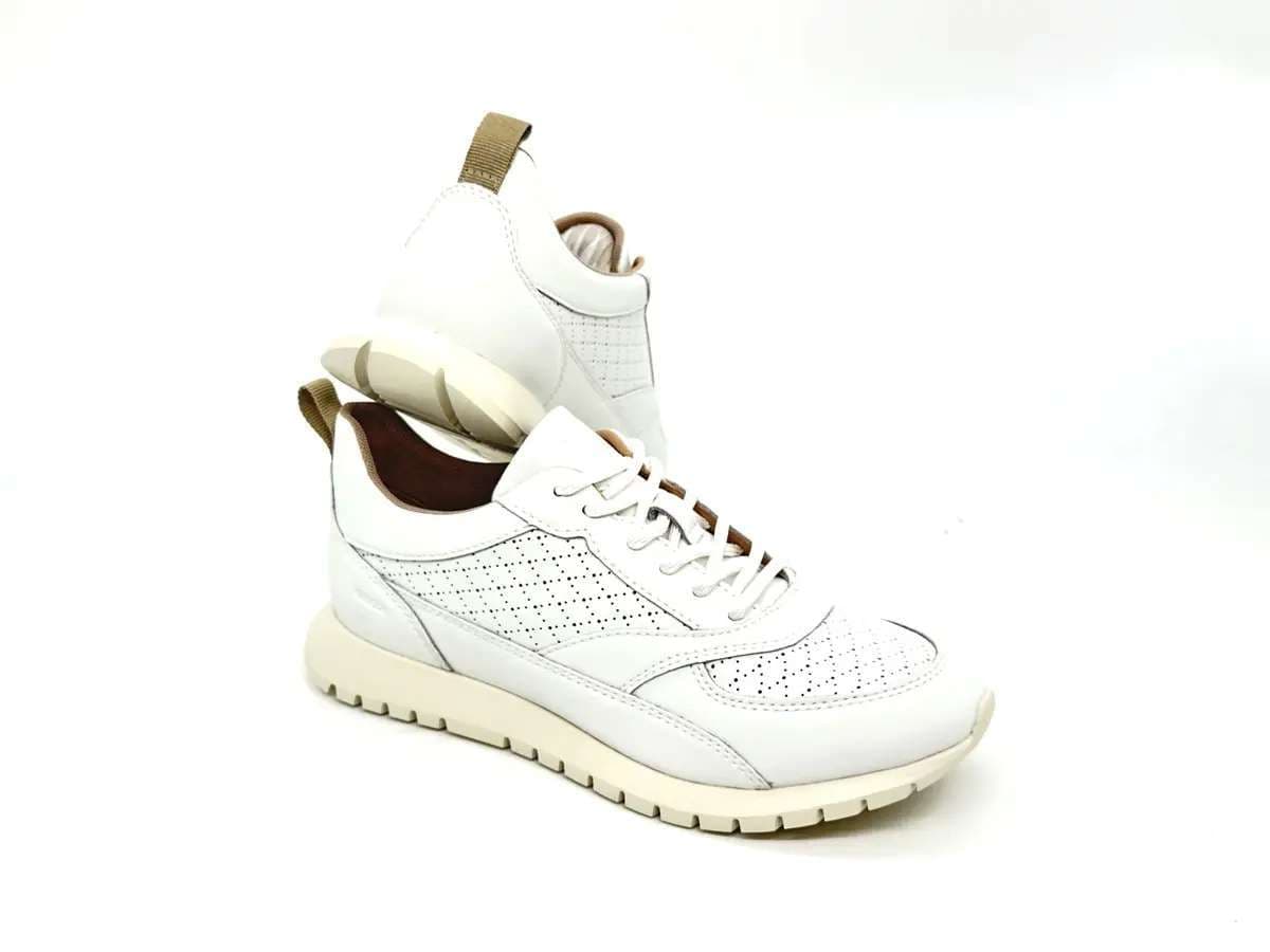 Geox Sukie sneaker donna bianche pelle traforata suola traspirante - 5