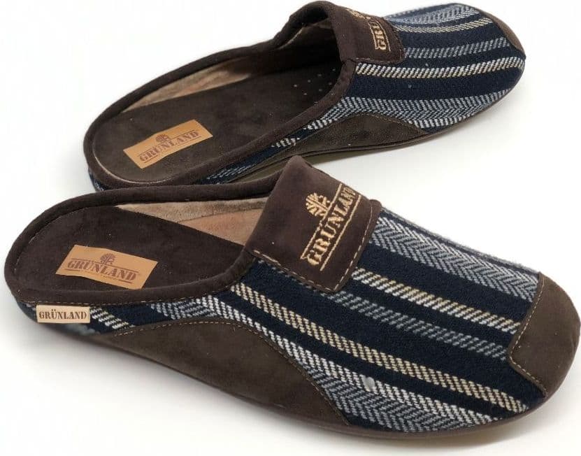 GRUNLAND Ciabatta uomo blu marrone - 4