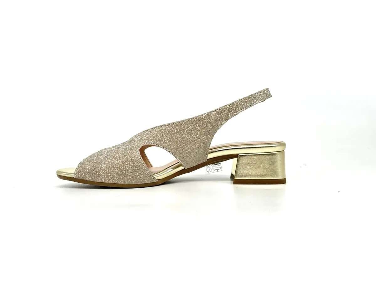 Cinzia Soft sandali donna platino glitter tacco basso - 6
