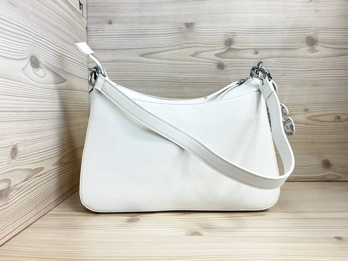 Pashbag borsa donna bianca con zip frontale e tracolla regolabile - 4