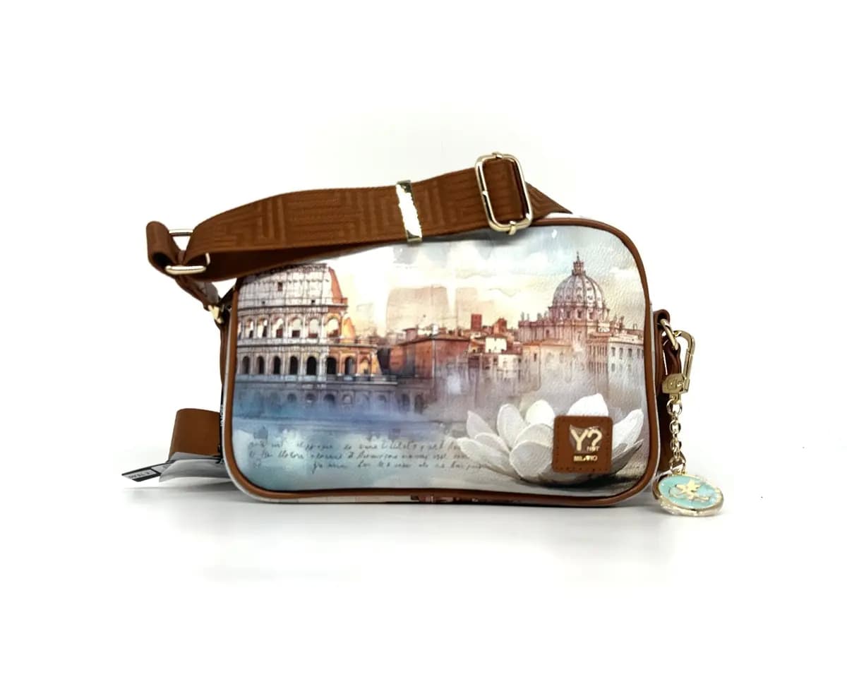 Ynot borsa donna tracolla Rome Lotus stampa Roma multicolor - 5