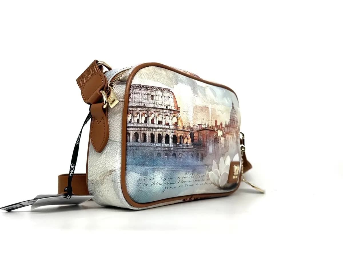 Ynot borsa donna tracolla Rome Lotus stampa Roma multicolor - 2
