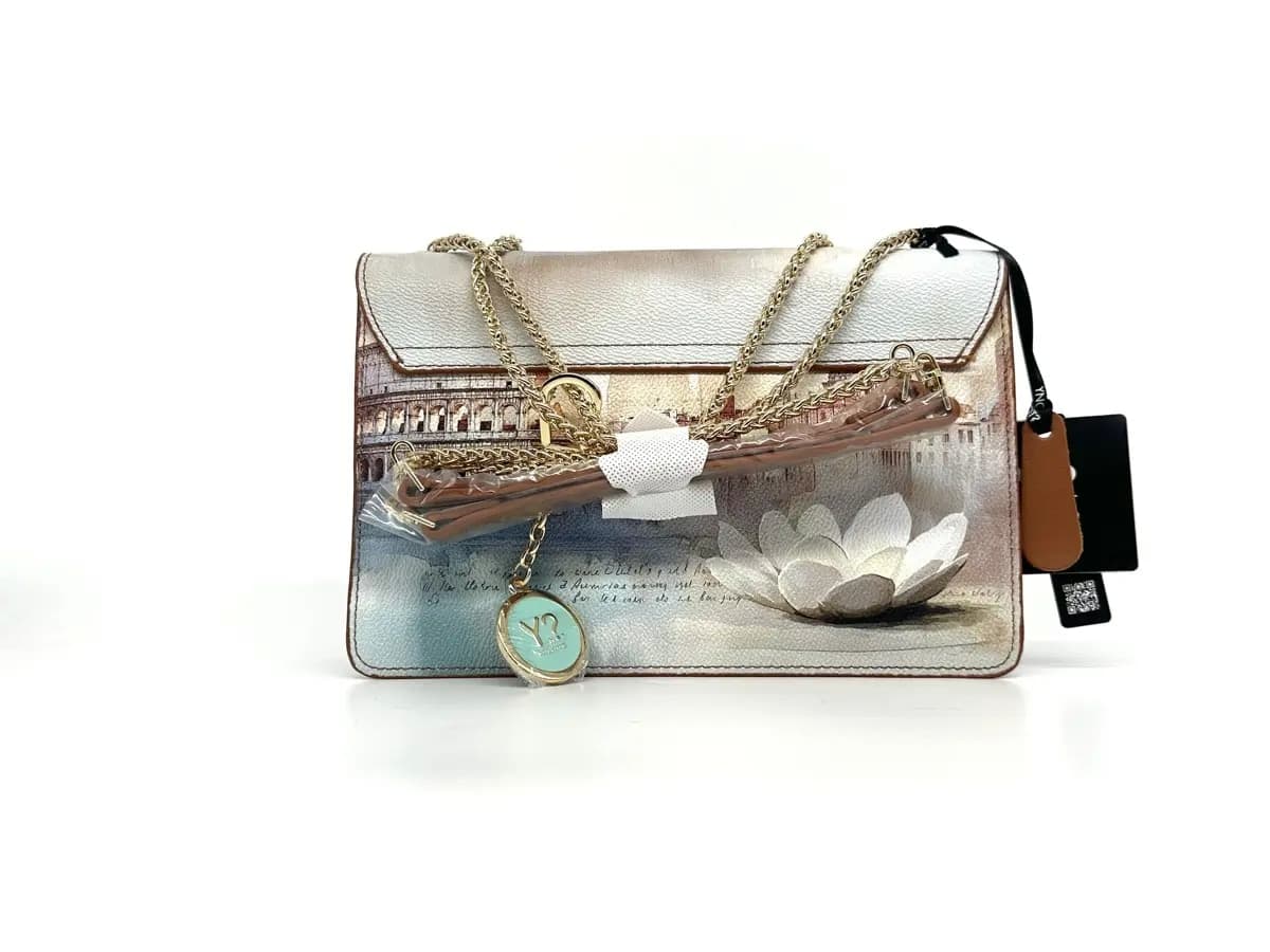 Ynot borsa donna a spalla Rome Lotus stampa multicolor Roma - 4