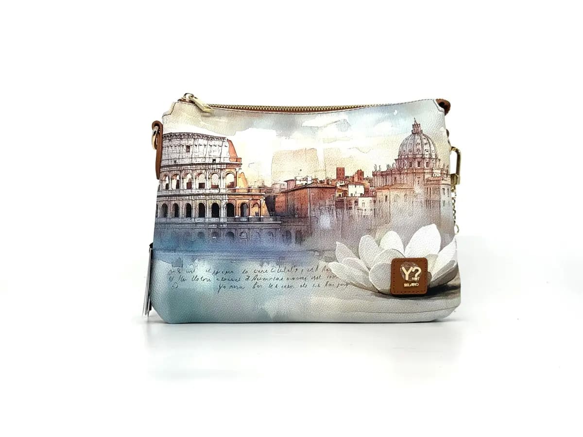 Ynot pochette donna tracolla Rome Lotus stampa Roma - 5