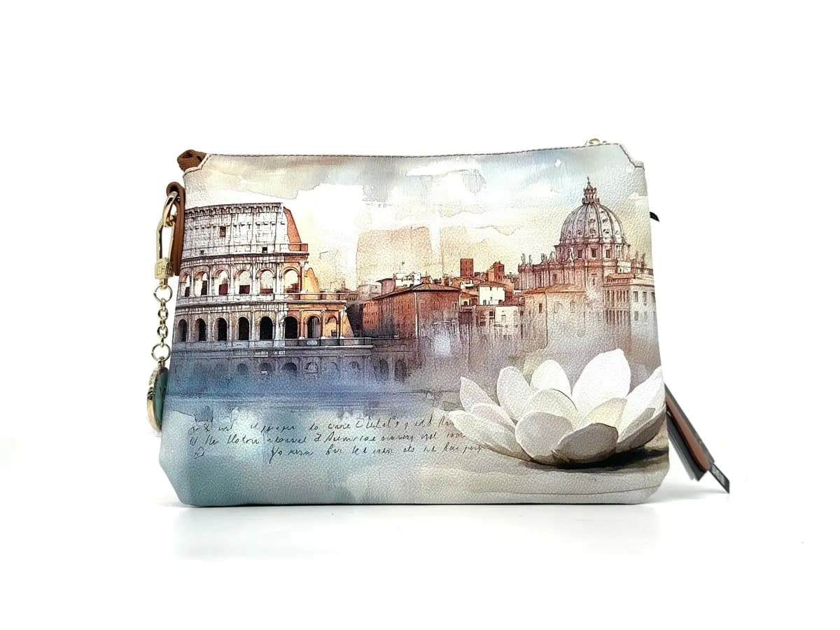 Ynot pochette donna tracolla Rome Lotus stampa Roma - 4