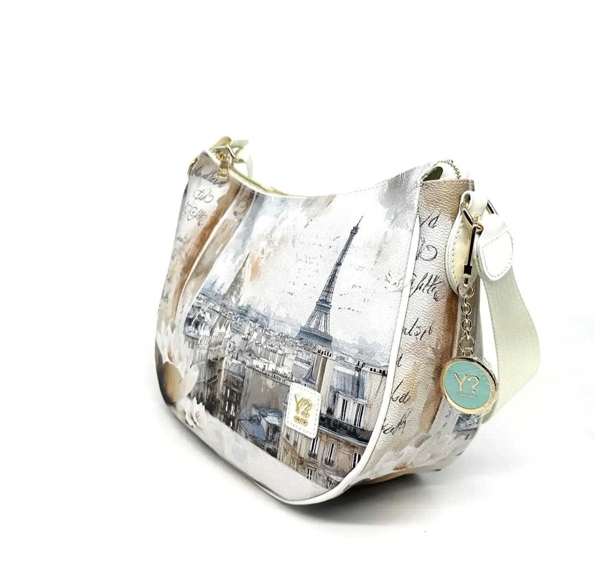 Ynot borsa donna a tracolla Paris Dream stampa Parigi panna - 2