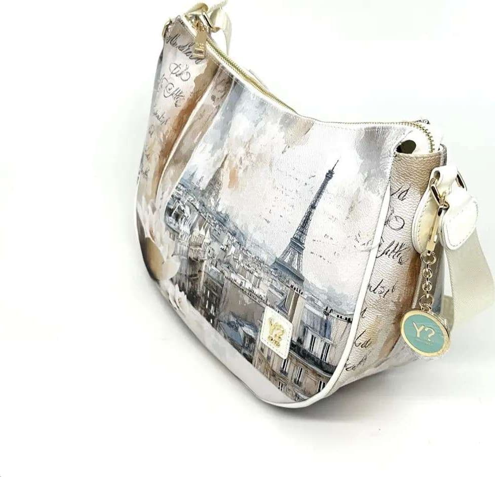 Ynot borsa donna a tracolla Paris Dream stampa Parigi panna - 3