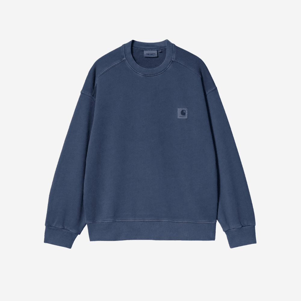 Felpa Carhartt Nelson Sweatshirt blue elder garment dyed - 5