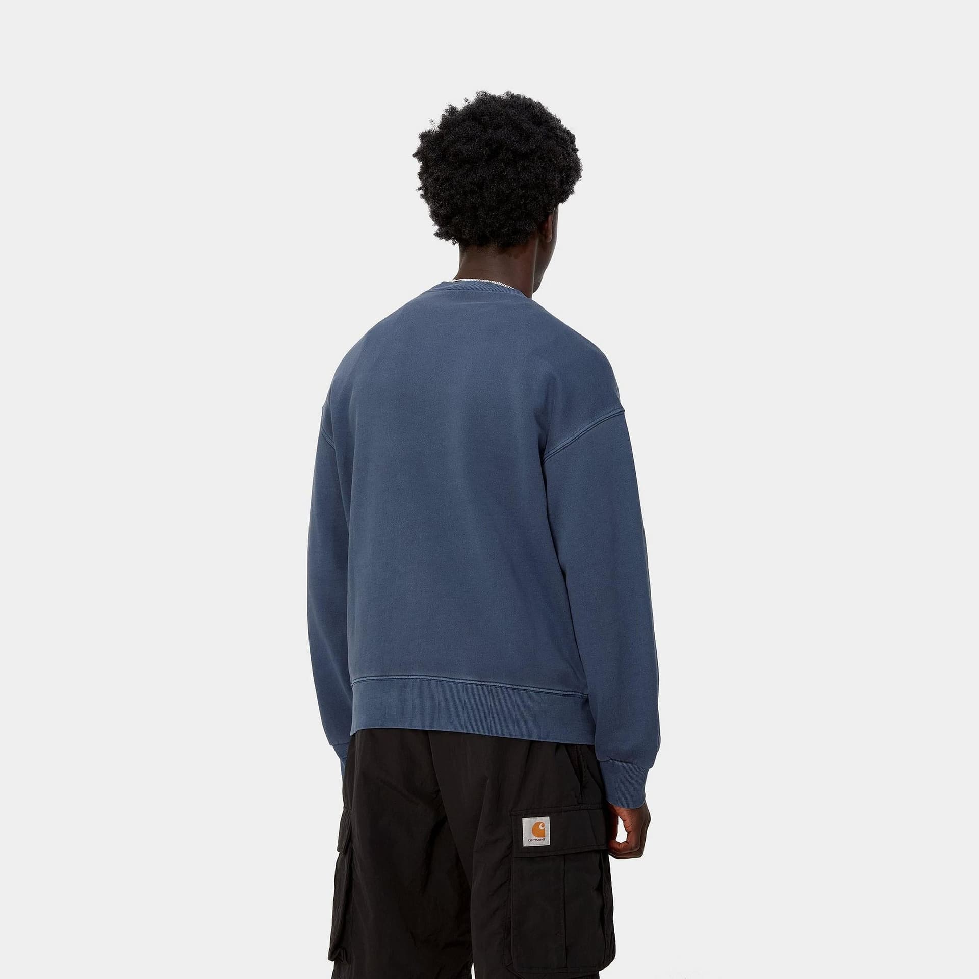 Felpa Carhartt Nelson Sweatshirt blue elder garment dyed - 4