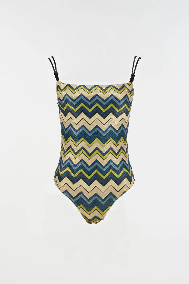 TWINSET | Costume intero coppa C lurex a stampa chevron - 2