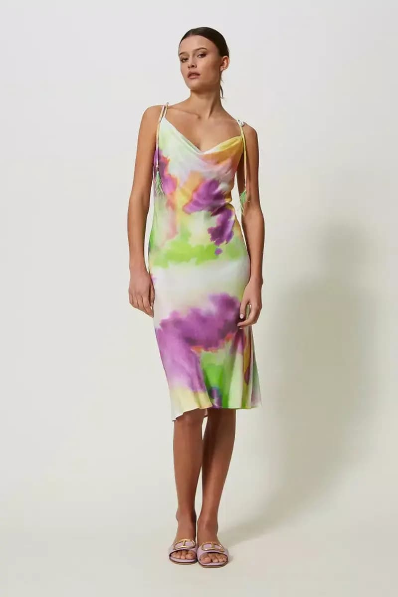 TWINSET | Abito longuette sottoveste a stampa tie-dye - 6