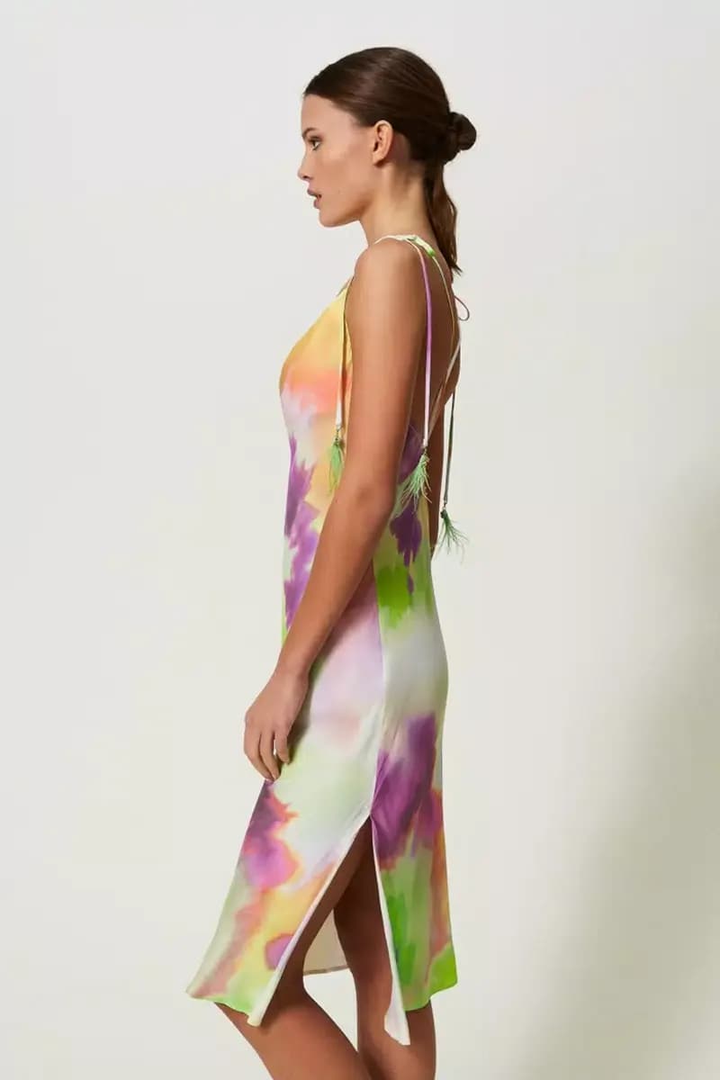 TWINSET | Abito longuette sottoveste a stampa tie-dye - 3