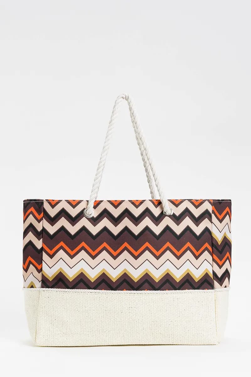TWINSET | Borsa mare in canvas chevron - 2