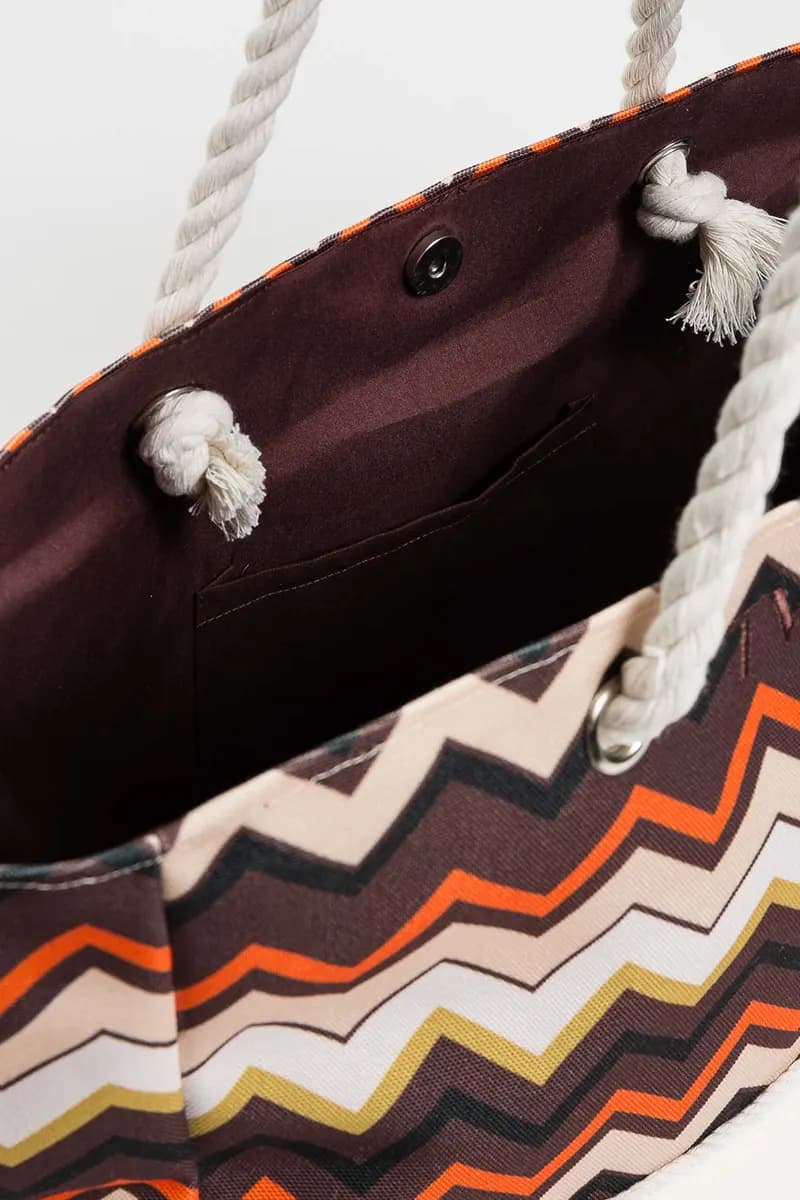 TWINSET | Borsa mare in canvas chevron - 3