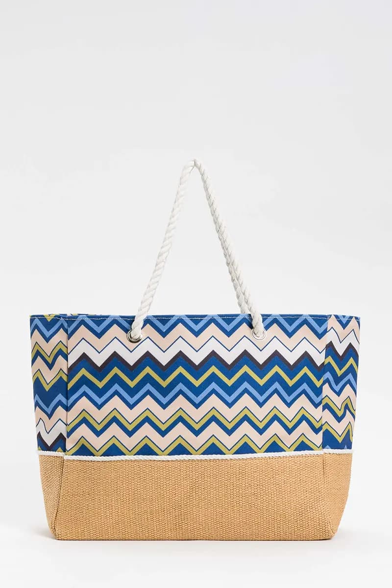 TWINSET | Borsa mare in canvas chevron - 5