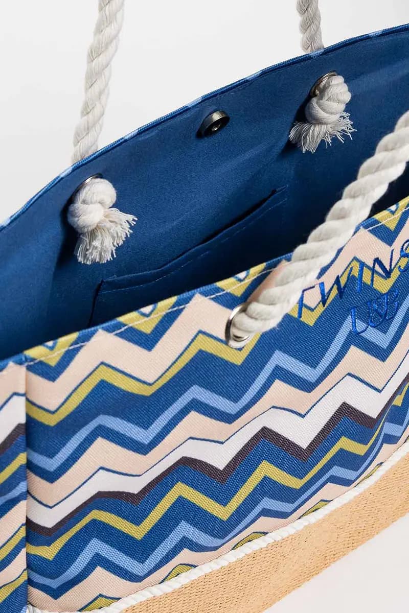 TWINSET | Borsa mare in canvas chevron - 6
