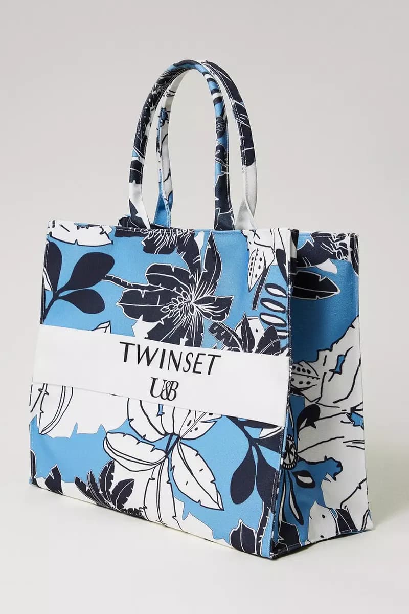 TWINSET | Borsa shopper in canvas a fiori - 1