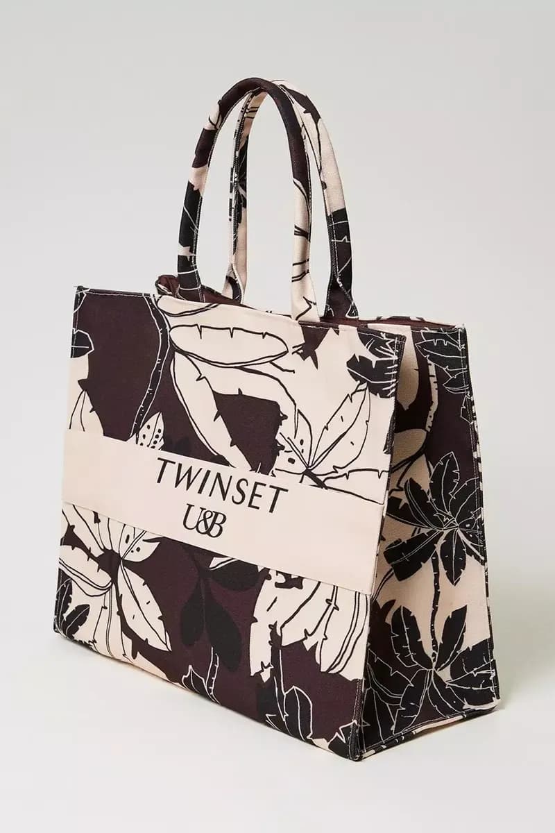 TWINSET | Borsa shopper in canvas a fiori - 6