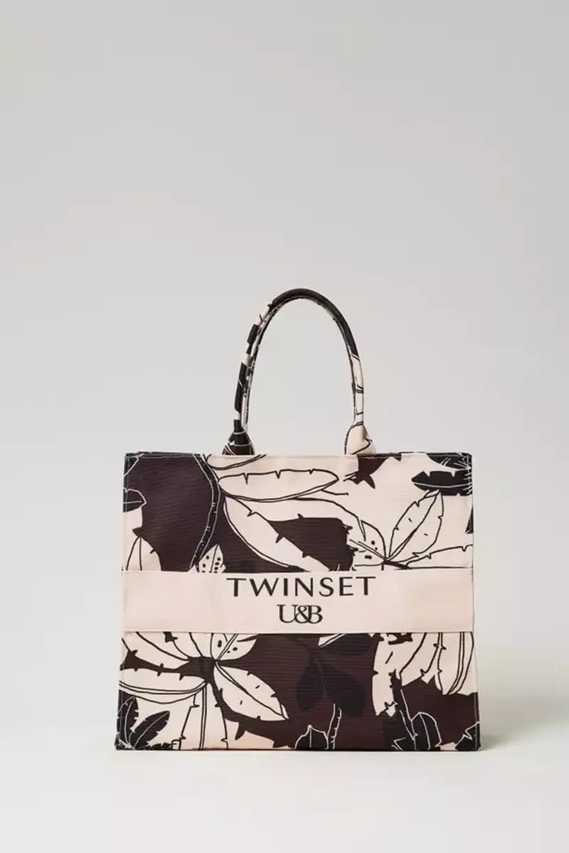 TWINSET | Borsa shopper in canvas a fiori - 7