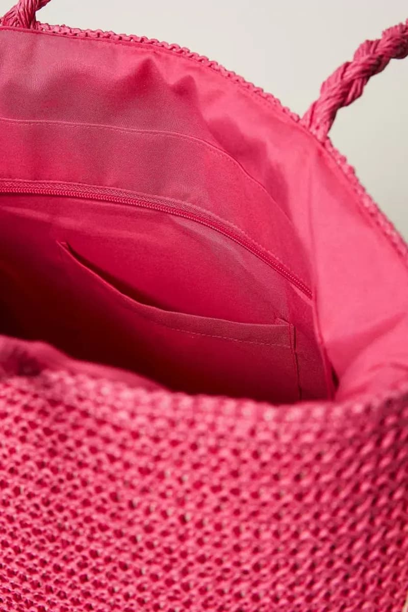 TWINSET | Borsa shopping effetto rafia con frange - 5