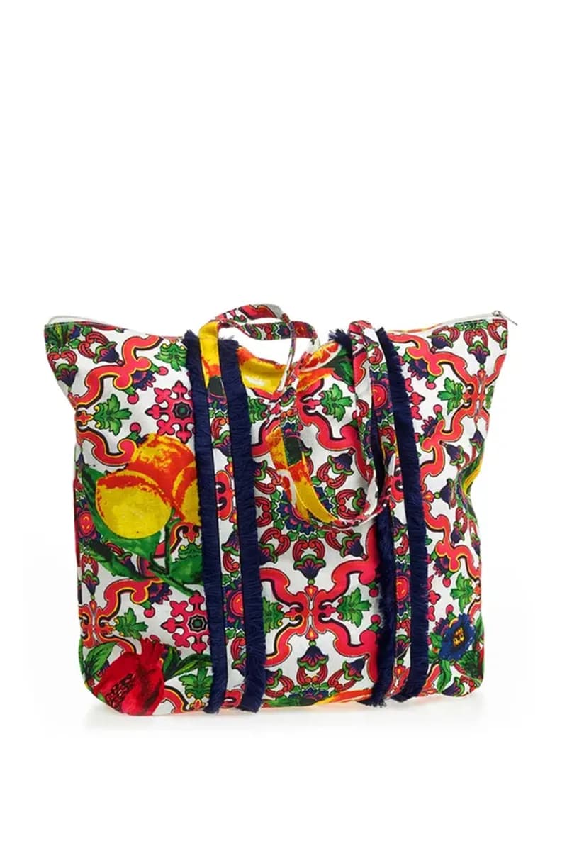 VERDE FASHION | Borsa mare tessuto - 1