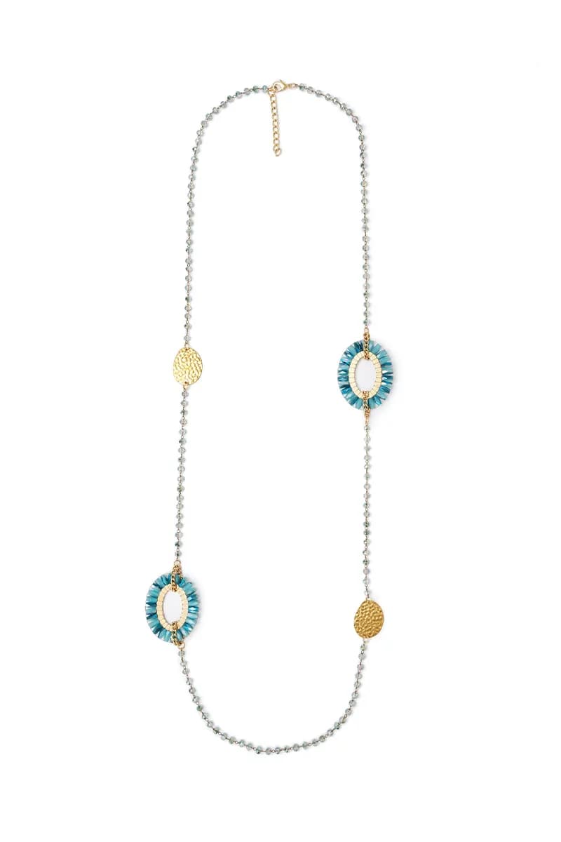 MYA ACCESSORIES | Collana lunga con microcristalli azzurri - 2