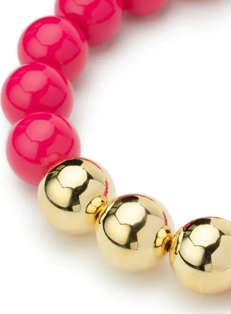MYA ACCESSORIES | Collana girocollo in acrilico con sfere fucsia - 3