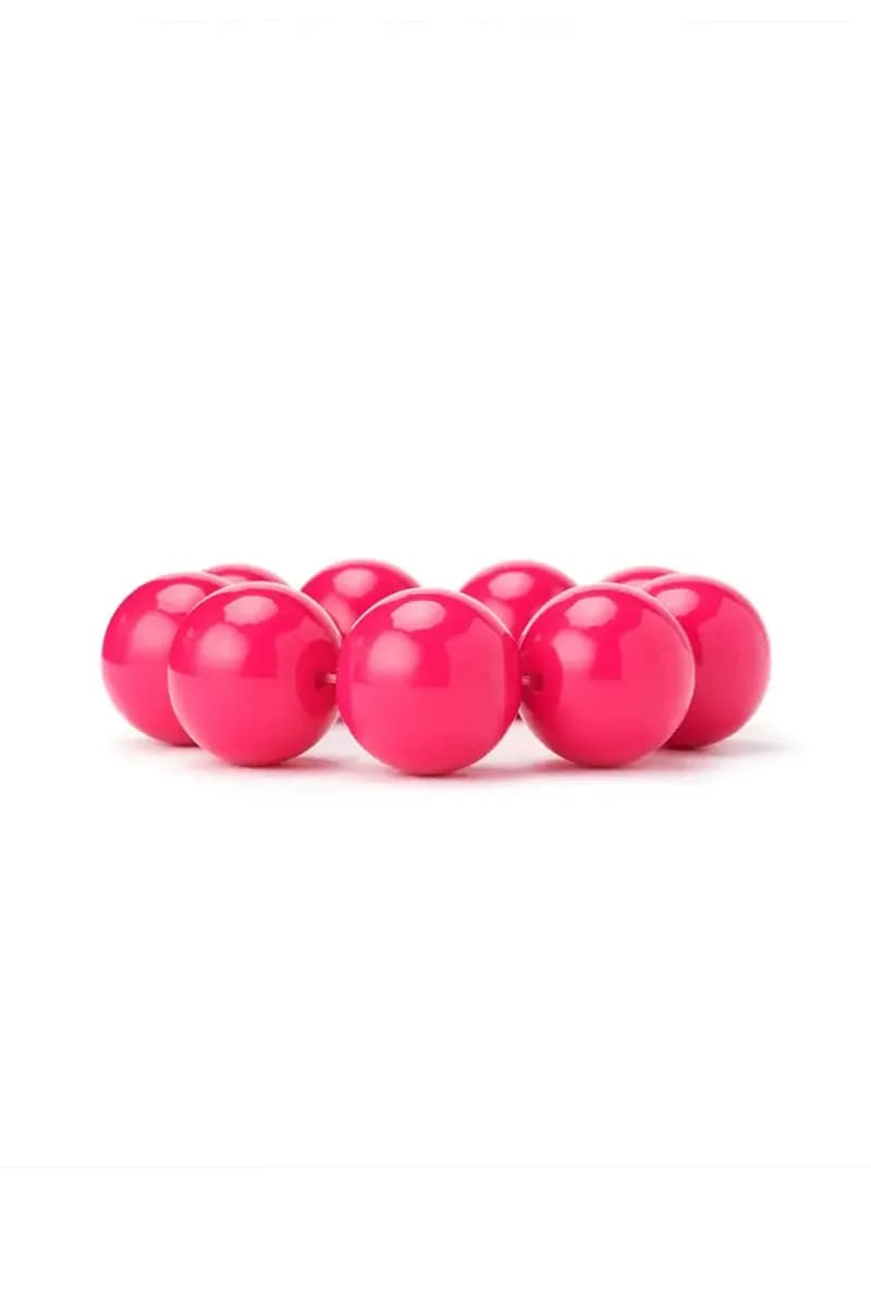 MYA ACCESSORIES | Bracciale con sfere XXL elastico in acrilico fucsia - 3