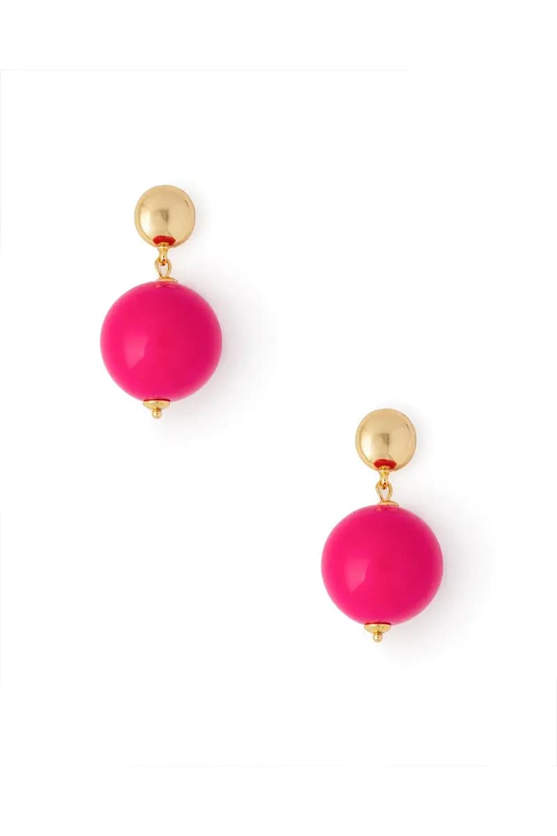 MYA ACCESSORIES | Orecchini in ottone con sfera XXL in acrilico fucsia - 2