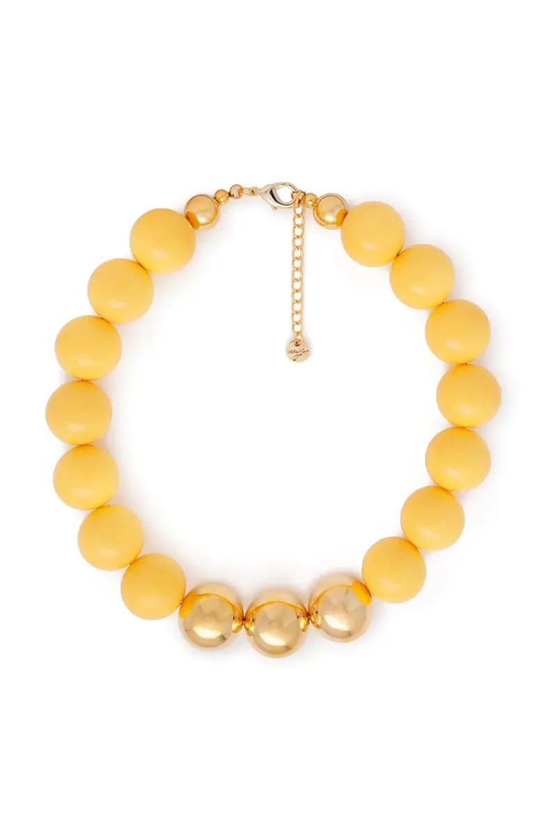 MYA ACCESSORIES | Collana girocollo in acrilico con sfere gialle - 2