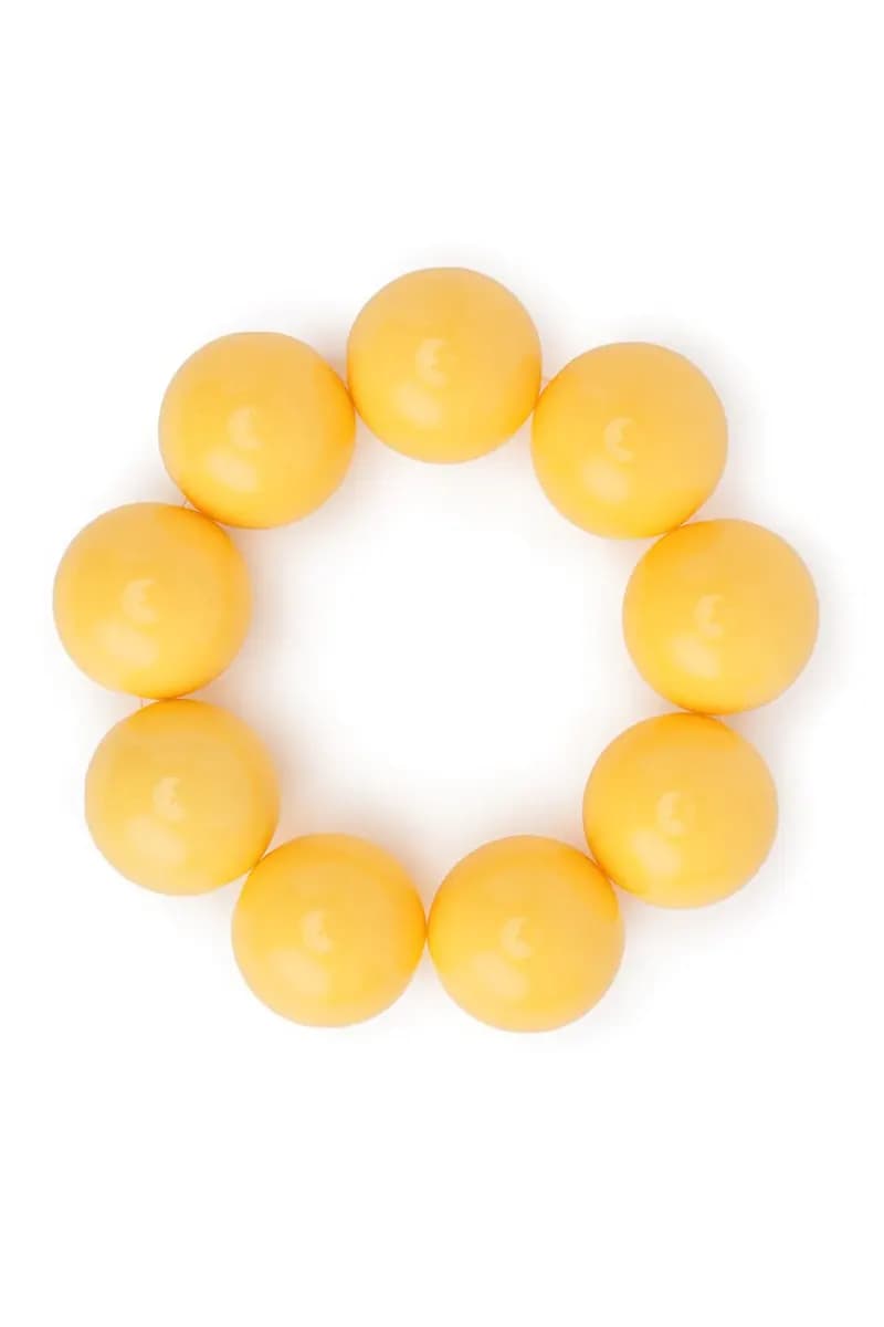 MYA ACCESSORIES | Bracciale con sfere XXL elastico in acrilico giallo - 2