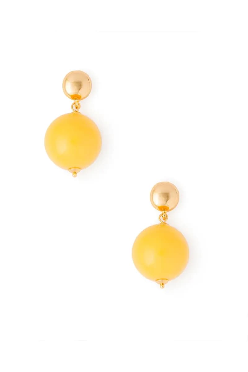 MYA ACCESSORIES | Orecchini in ottone con sfera XXL in acrilico giallo - 2