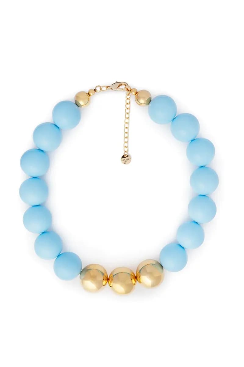 MYA ACCESSORIES | Collana girocollo in acrilico con sfere celeste - 2