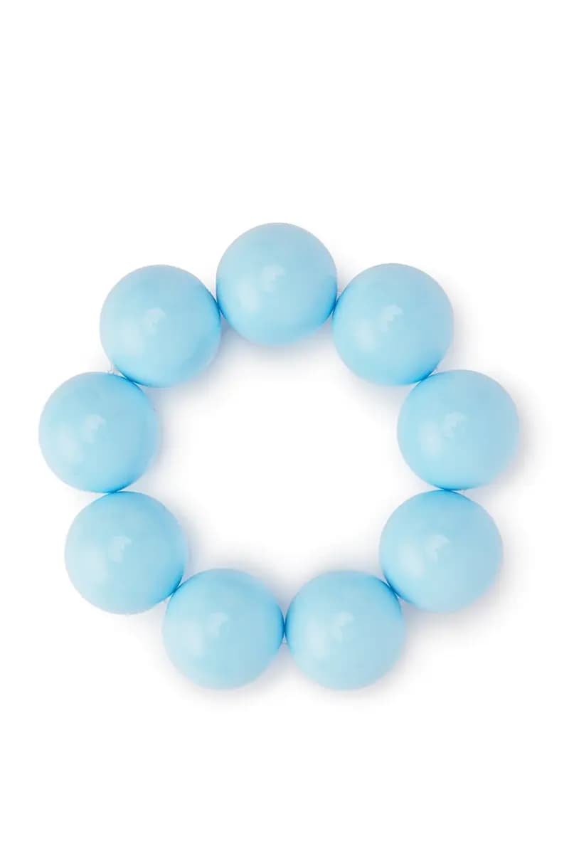 MYA ACCESSORIES | Bracciale con sfere XXL elastico in acrilico celeste - 2