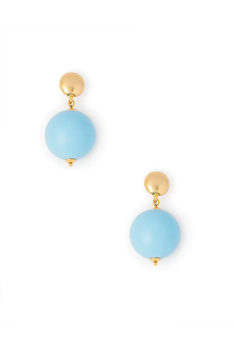 MYA ACCESSORIES | Orecchini in ottone con sfera XXL in acrilico celeste - 2