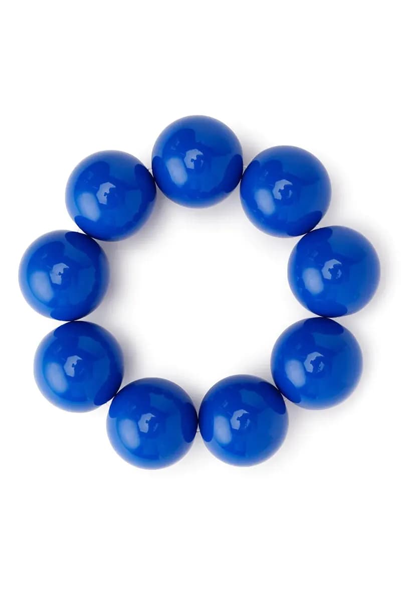 MYA ACCESSORIES | Bracciale con sfere XXL elastico in acrilico blu - 2