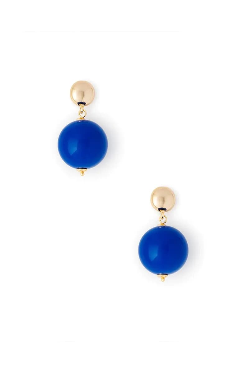 MYA ACCESSORIES | Orecchini in ottone con sfera XXL in acrilico blu - 2