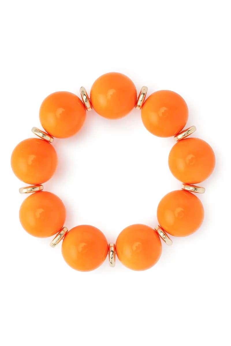 MYA ACCESSORIES | Bracciale elastico con sfere in acrilico arancio rondelle - 2