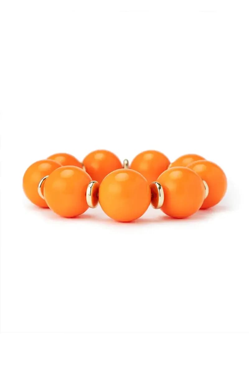 MYA ACCESSORIES | Bracciale elastico con sfere in acrilico arancio rondelle - 3
