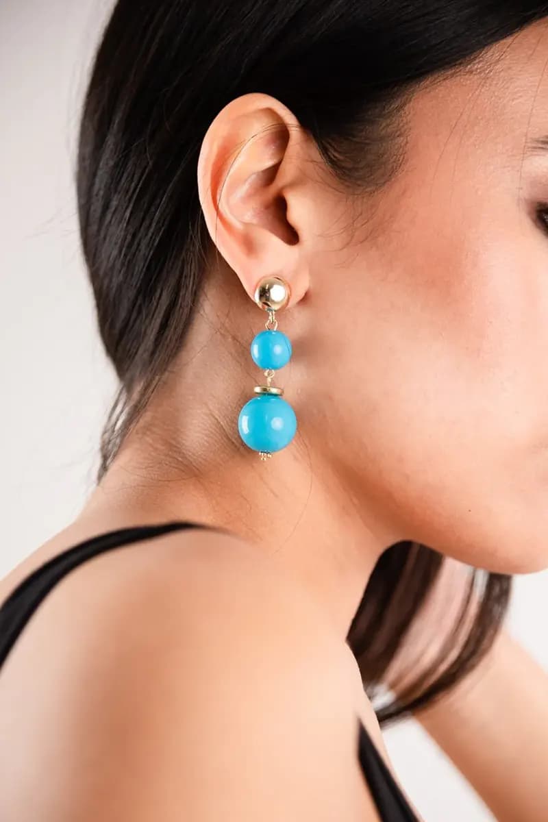 MYA ACCESSORIES | Orecchini pendenti due sfere acrilico - 3