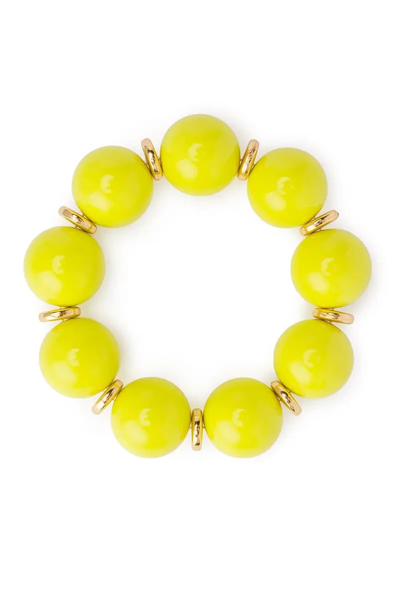 MYA ACCESSORIES | Bracciale elastico con sfere in acrilico lime rondelle - 2